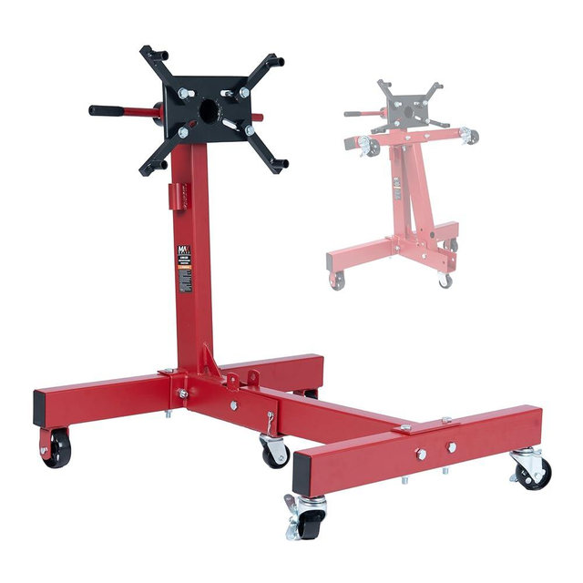 Maxority 1500 lbs Cast Iron Heavy-Duty Foldable Engine Motor Stand for Vehicle Maintenance and Auto Repair with 360° Rotating Head, 4 Adjustable Arms and 5 Casters