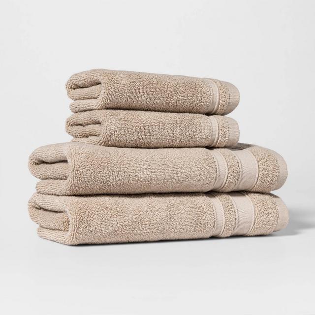4pk Performance Hand Towel/Washcloth Set Sand - Threshold™