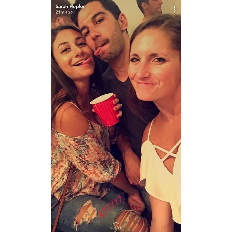 This was a snapchat. Our first photo ever! The maid of honor Sarah made an appearance!