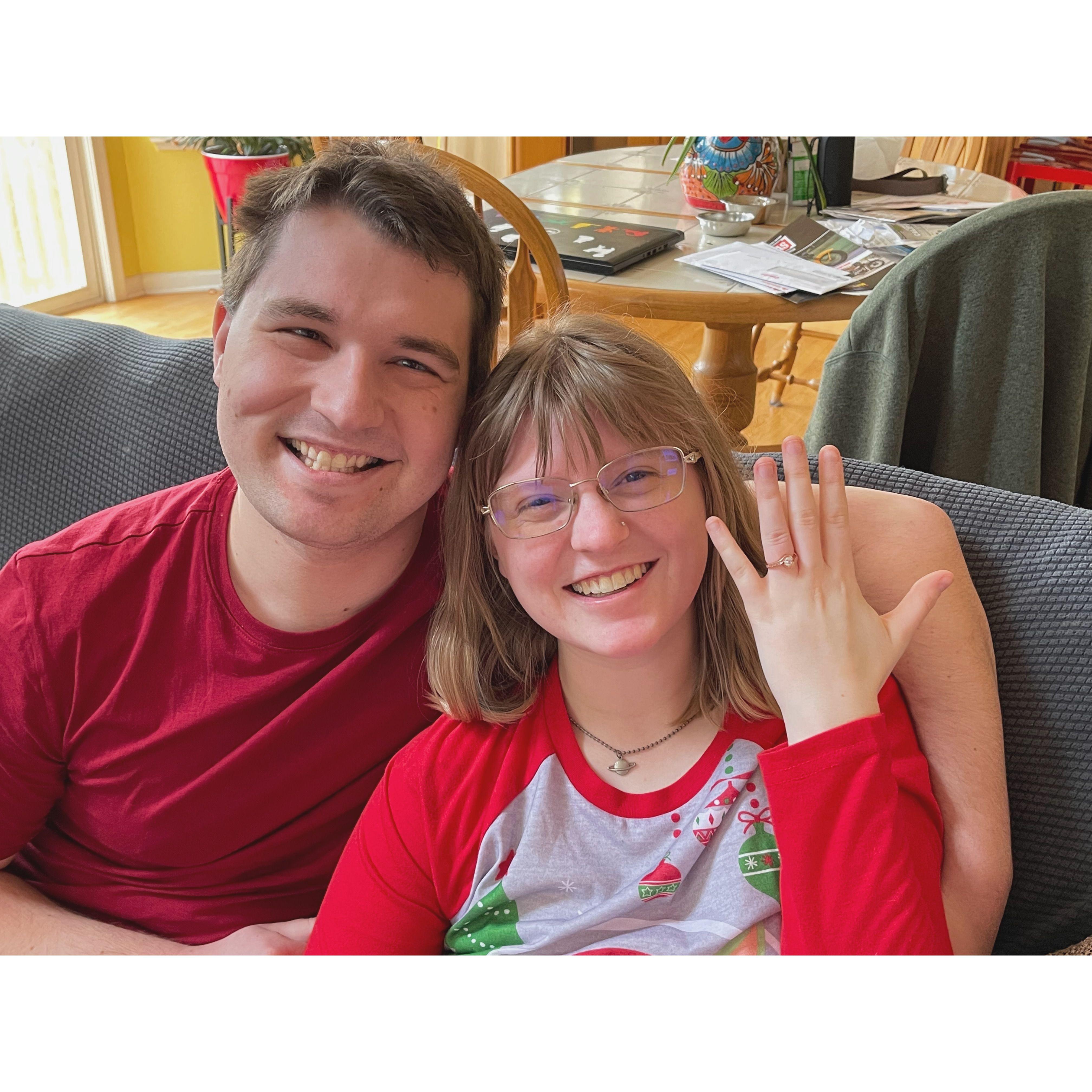 Christmas morning, 2021. We got engaged!