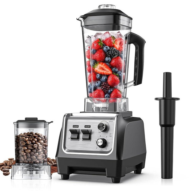 H-Duka 1800W Blender for Smoothies, 70oz Pitcher & 20oz Grinder, 28000 RPM High Speed Countertop Blender for Kitchen for Ice Crushing, Frozen Fruits & Nut Butter, 1-5 Min Timer, Multiple Speeds