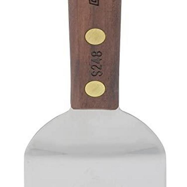 HIC Harold Import Co. 60105 Dexter-Russell Mini Turner, Stainless Steel with Walnut Handle, Made in the USA, natural