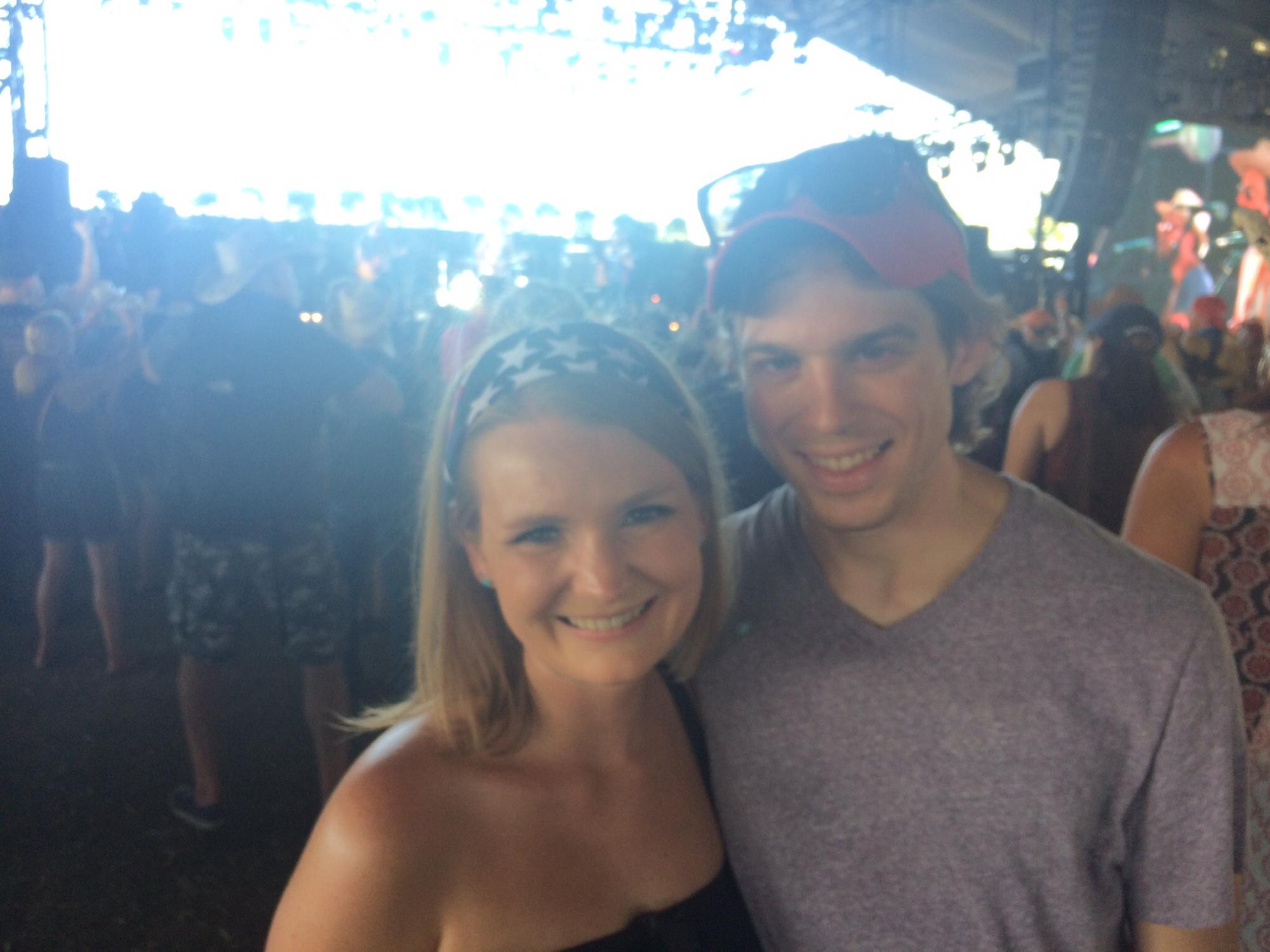 Dillon learning to love country music at the Stagecoach music festival.