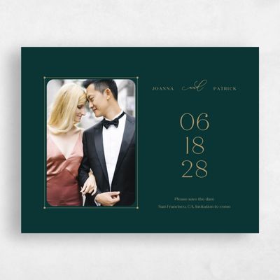 Emerald, Green Wedding Save the Date - Colbie Portrait