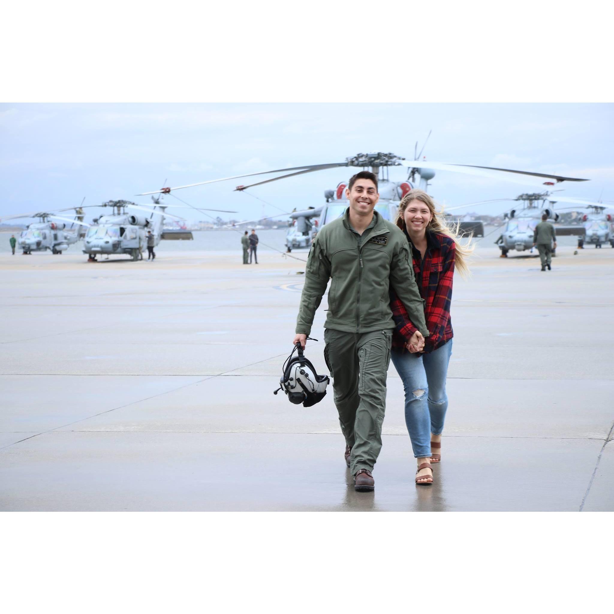 The day brandon left for his first deployment. We weren't quite as stoked about it as we looked.