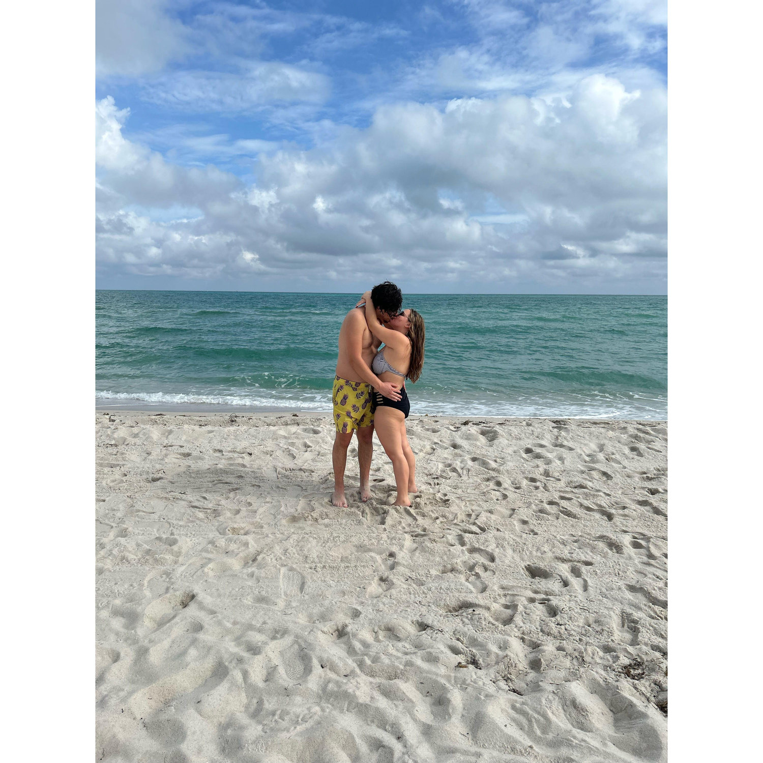 Us on the beach in miami - can you believe it was january when this pic was taken?