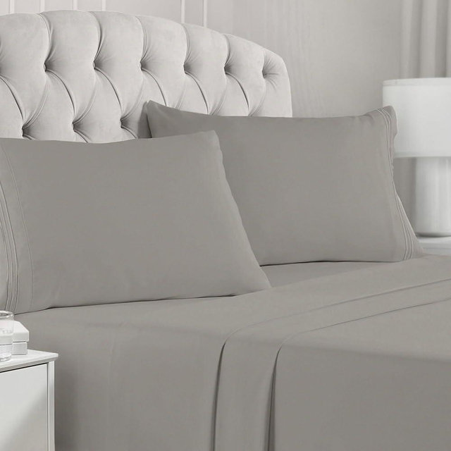 Mellanni King Sheets Set - 4 PC Iconic Collection Bedding Sheets & Pillowcases - Hotel Luxury, Extra Soft, Cooling Bed Sheets - Deep Pocket up to 16 inch (King, Taupe)