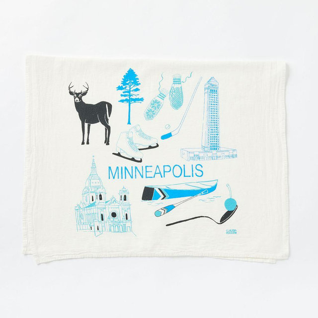 Claudia Pearson City Tea Towel, Minneapolis
