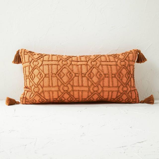 Oversized Diamond Lumbar Throw Pillow Terracotta - Opalhouse™ designed with Jungalow™