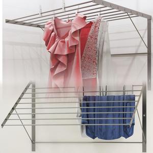Brightmaison - Clothes Drying Rack Stainless Steel Wall Mounted Folding Adjustable Collapsible , 6.5 Yards Drying Capacity