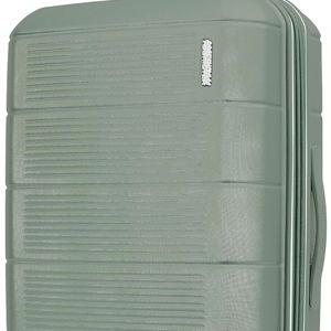 American Tourister Stratum 2.0 Expandable Hardside Luggage with Spinner Wheels, Checked-Medium, Jade Green