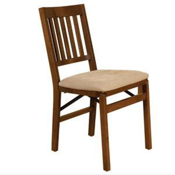 Stakmore Wood Upholstered Folding Chair, 2-pack