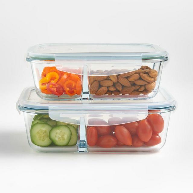 Crate & Barrel Corrine Small Glass Lunch Containers