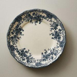 Floral Earthenware Side Plate in Blue