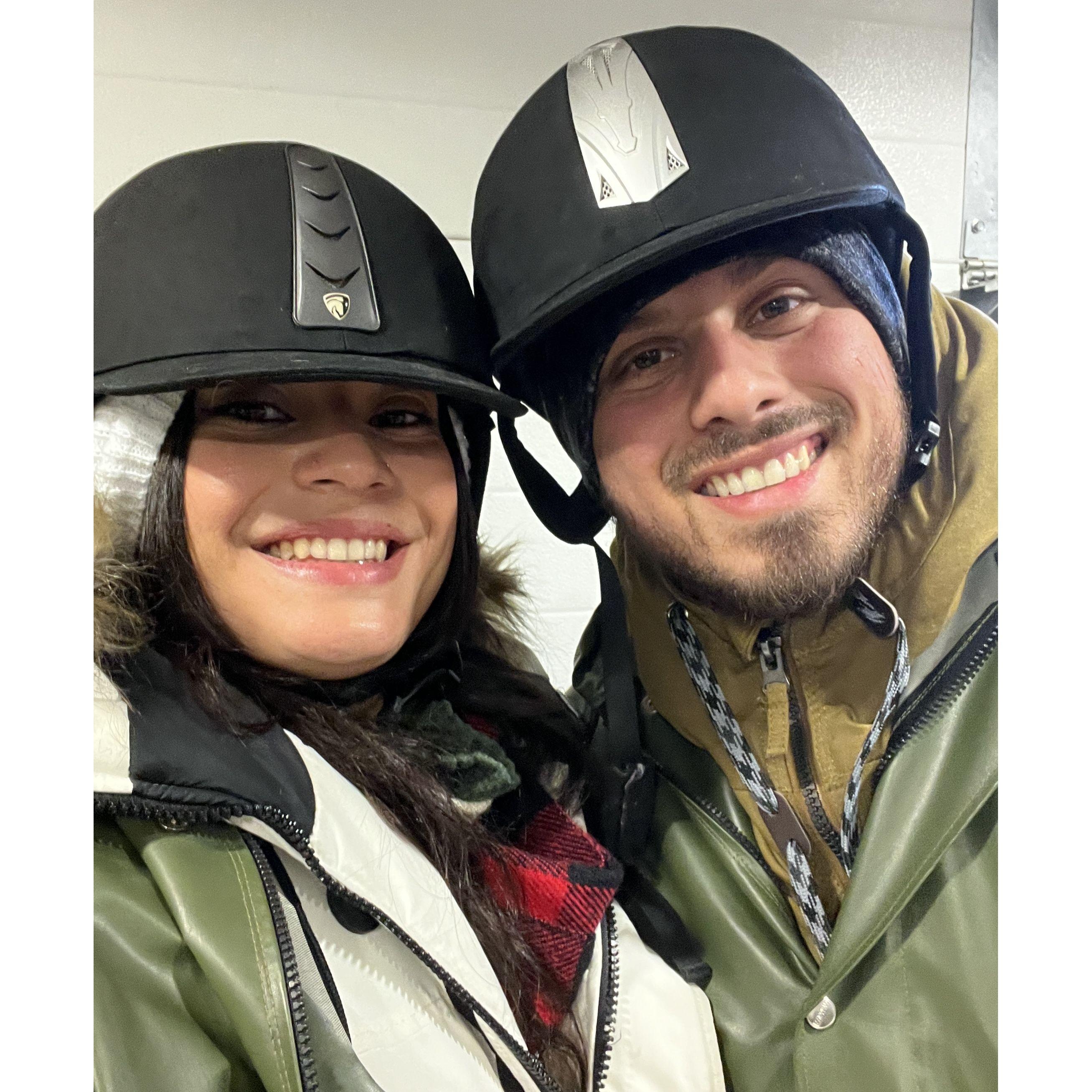 Rode Icelandic horses in the freezing cold.