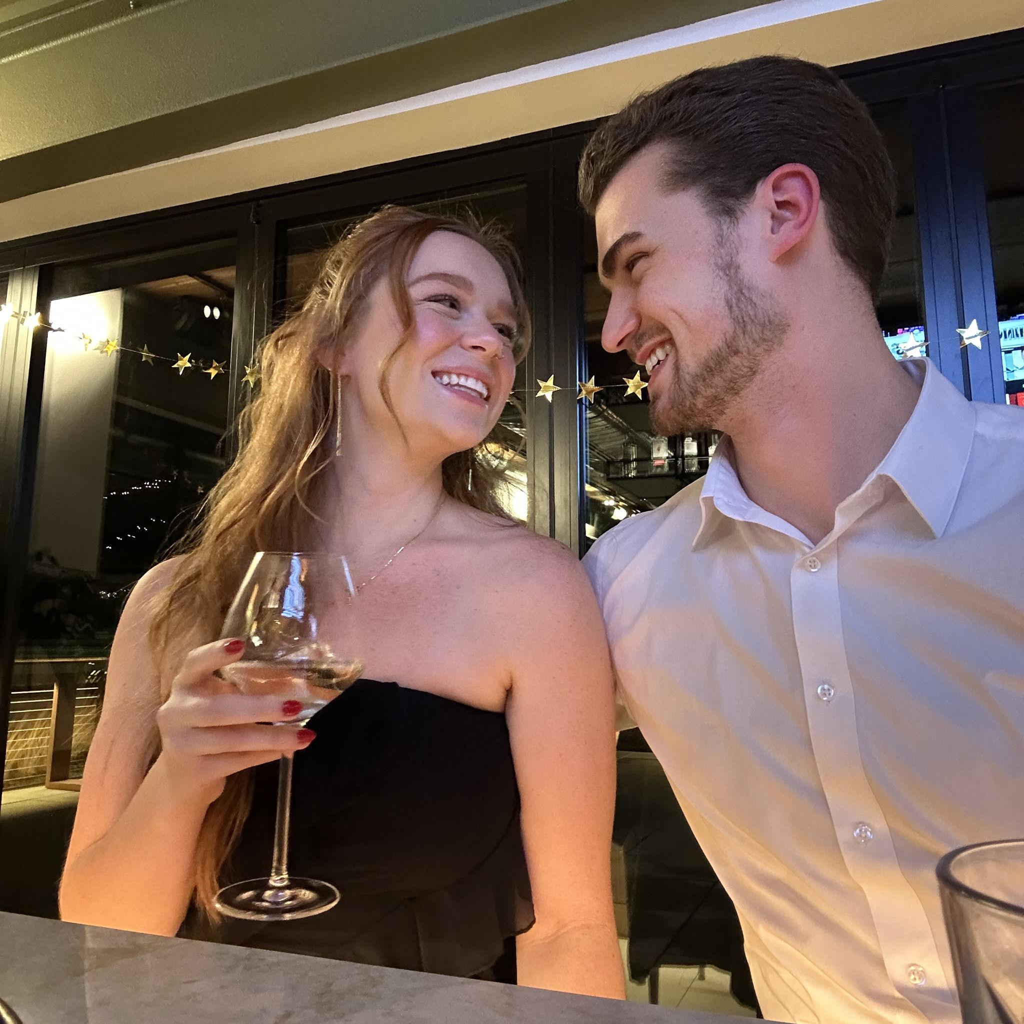New Years Eve 2024- we got dressed up to go out for one drink and then spent the night in sweats with our family- very Jack and El <3