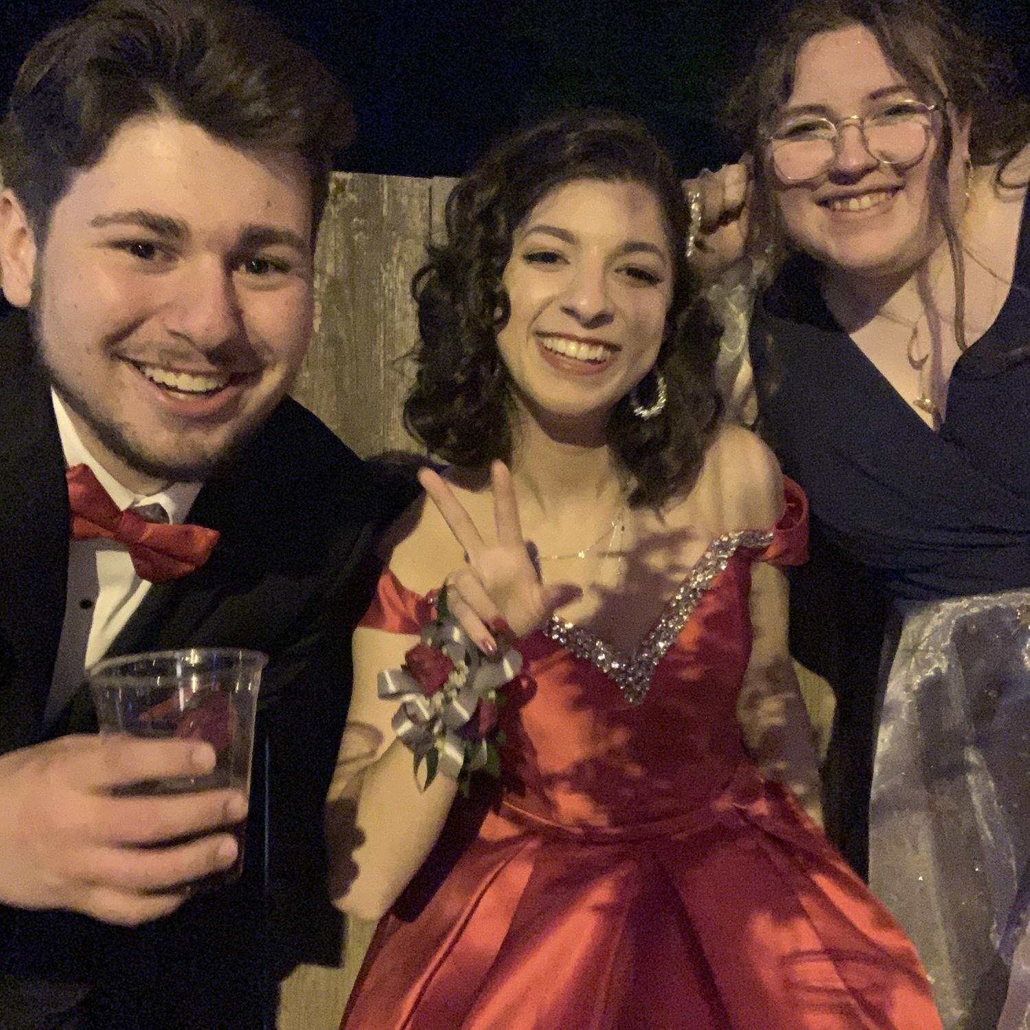Prom '21 with friend and bridesmaid Marissa Muela