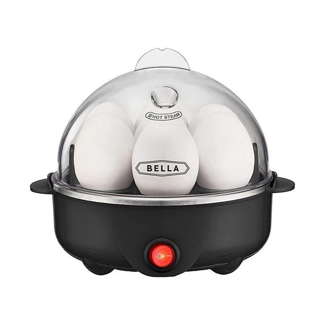 BELLA 17283 Cooker, Rapid Boiler, Poacher Maker Make up to 7 Large Boiled Eggs, Poaching and Omelete Tray included, Single Stack, Black