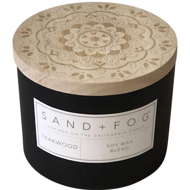 Sand + Fog Scented Candles For Home Jar Candles Teakwood 12 Oz Black