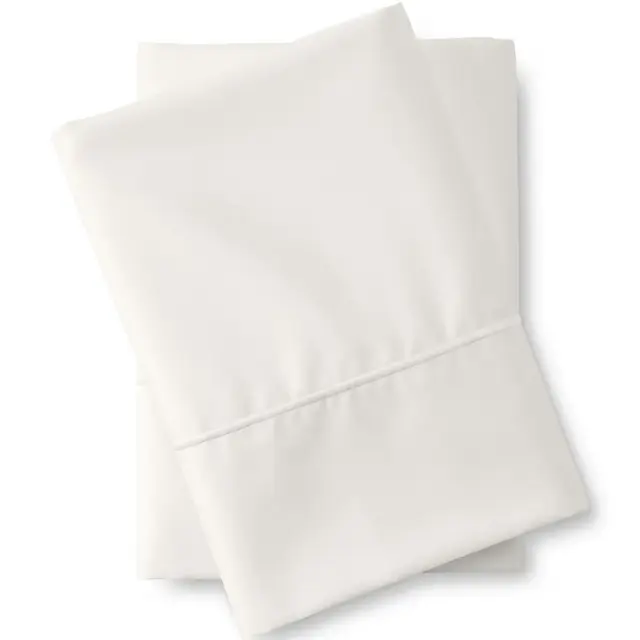Lands' End 400 Thread Count Premium Supima Cotton Sateen Pillowcases - Standard - Ivory