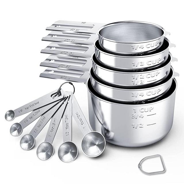 Stainless Steel Measuring Cups & Spoons Set, Cups and Spoons,Kitchen Gadgets for Cooking & Baking (5+6)