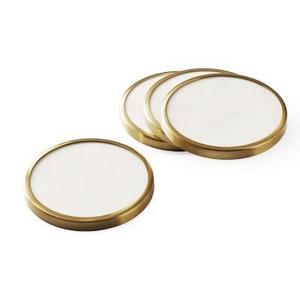 White Marble & Gold Coasters, Set of 4