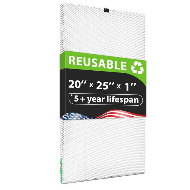 Reair 20x25x1 Air filter, Washable and Reusable Air Filter 20x25x1 for AC HVAC Furnace, MREV 8 Air Filters Machine Washable & Dryer Friendly, AC Furnace Air Filter