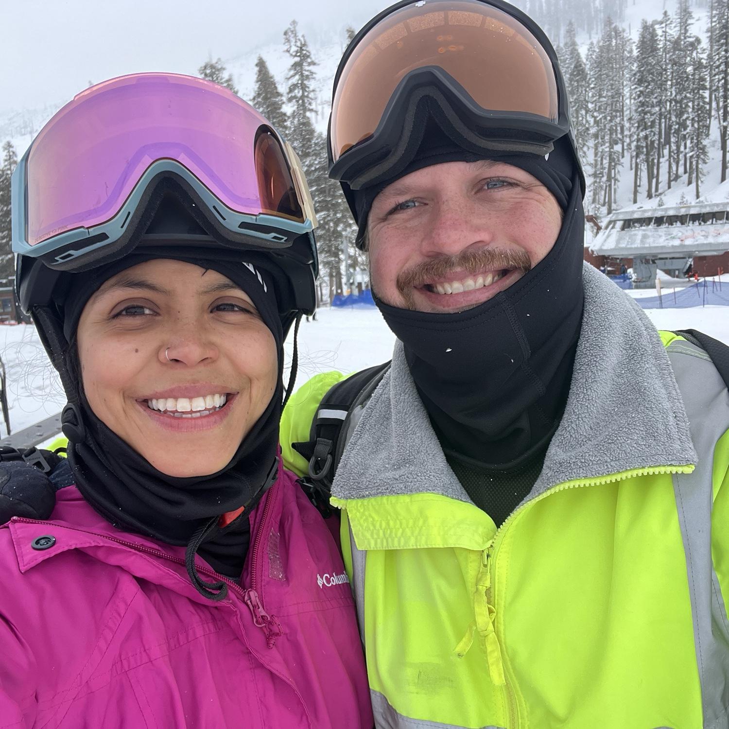Funny story: The first time Austin took me skiing, he somehow missed the bunny slope and landed on a blue one. I spent most of the run falling down, crying inside… but somehow survived to tell the tale.