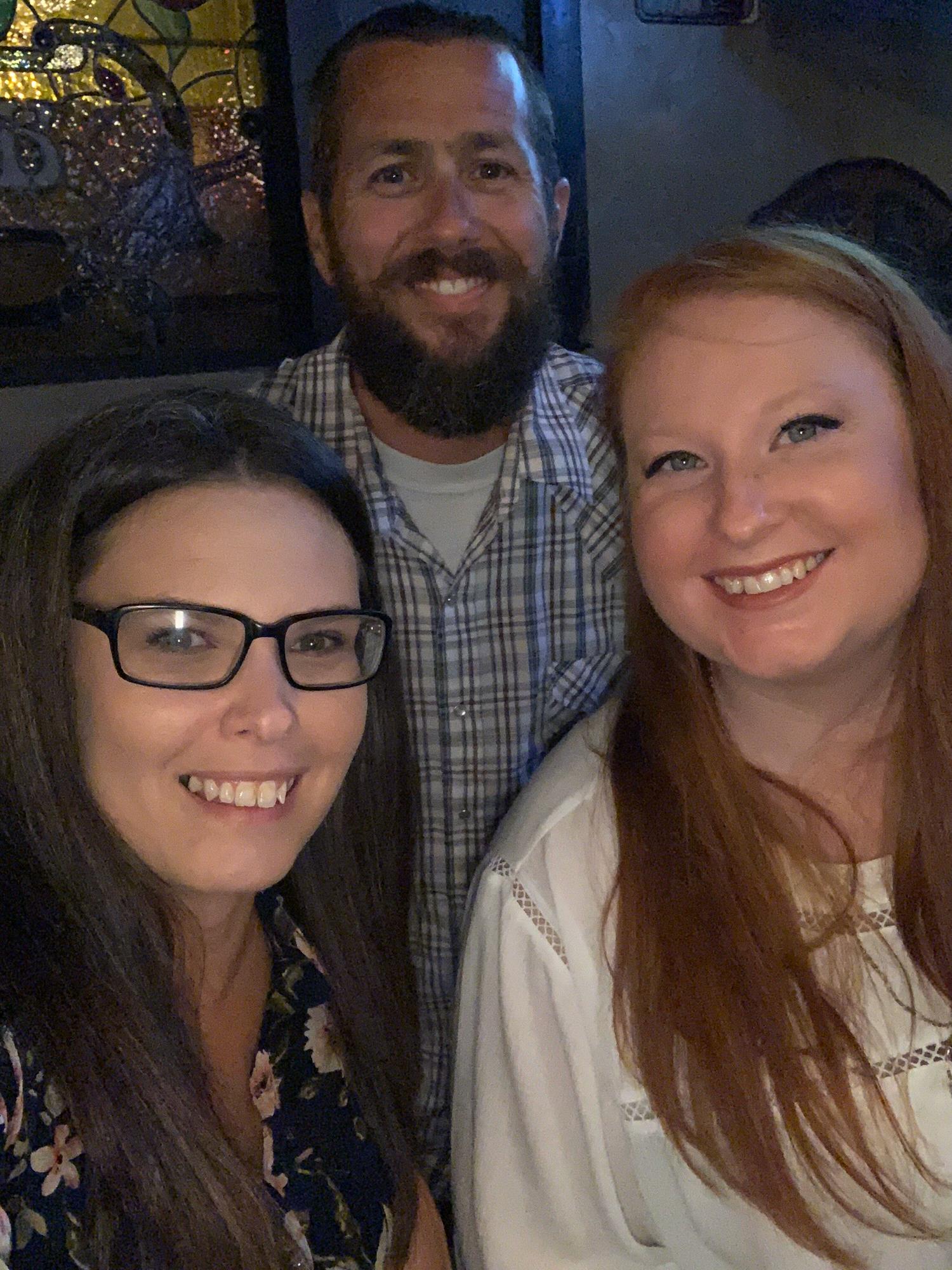 The groom, the bride, and the maid of honor.
