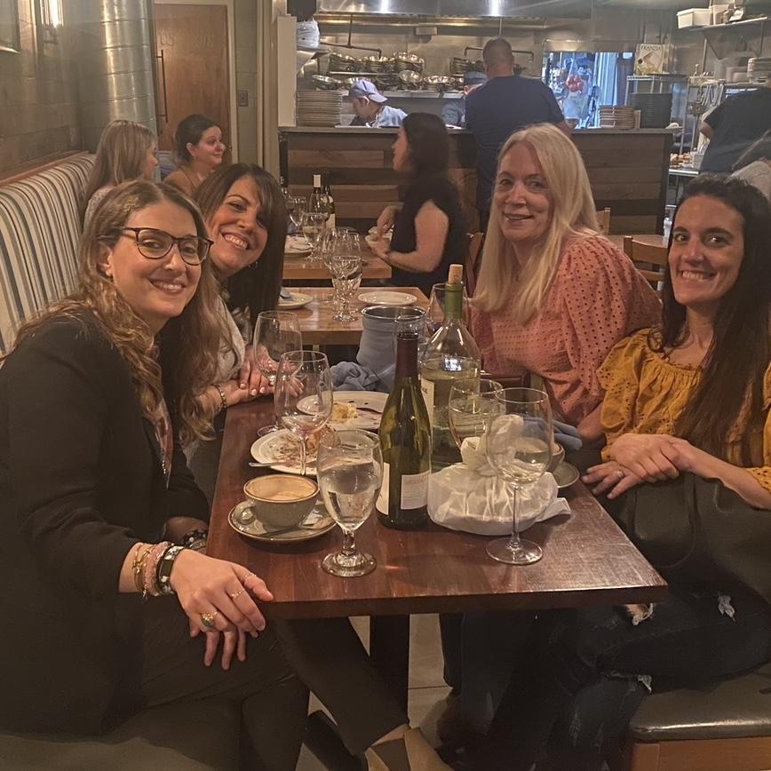 enjoying dinner with friends that have become family, donna and ashley.