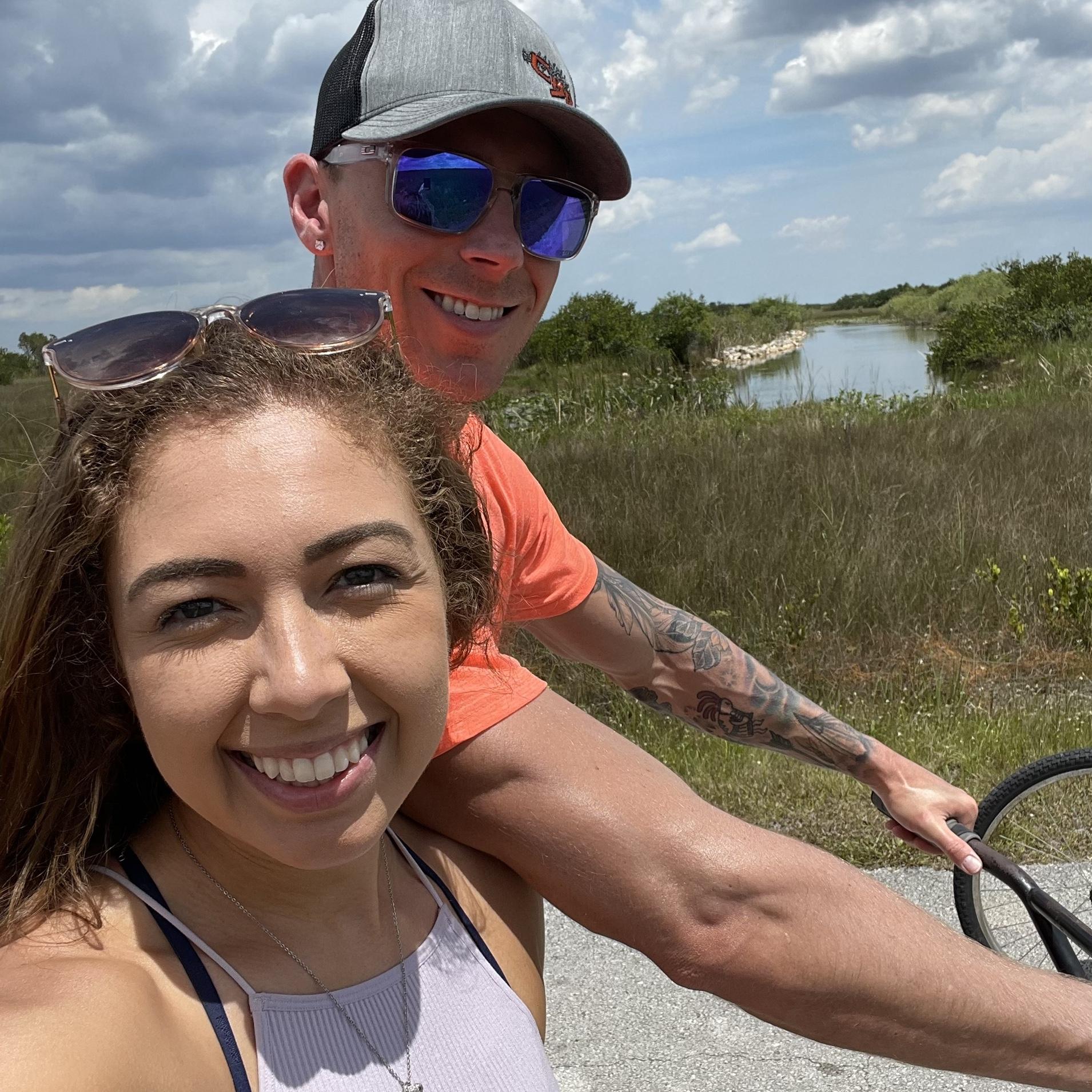 Biking through the Everglades National Park in Florida