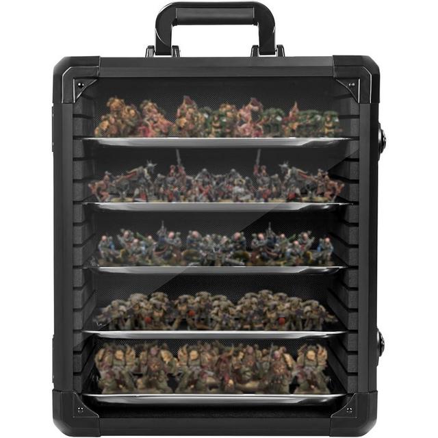 WELIDAY Miniatures Storage Case Miniatures Transport Case Aluminum Alloy Frame with Lock (Medium Size)