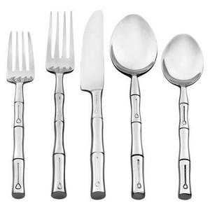 Hampton Forge Bamboo Stainless Steel 20pc Silverware Set