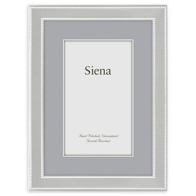 Siena 5-Inch x 7-Inch Narrow Double Bead Silver-Plated Picture Frame