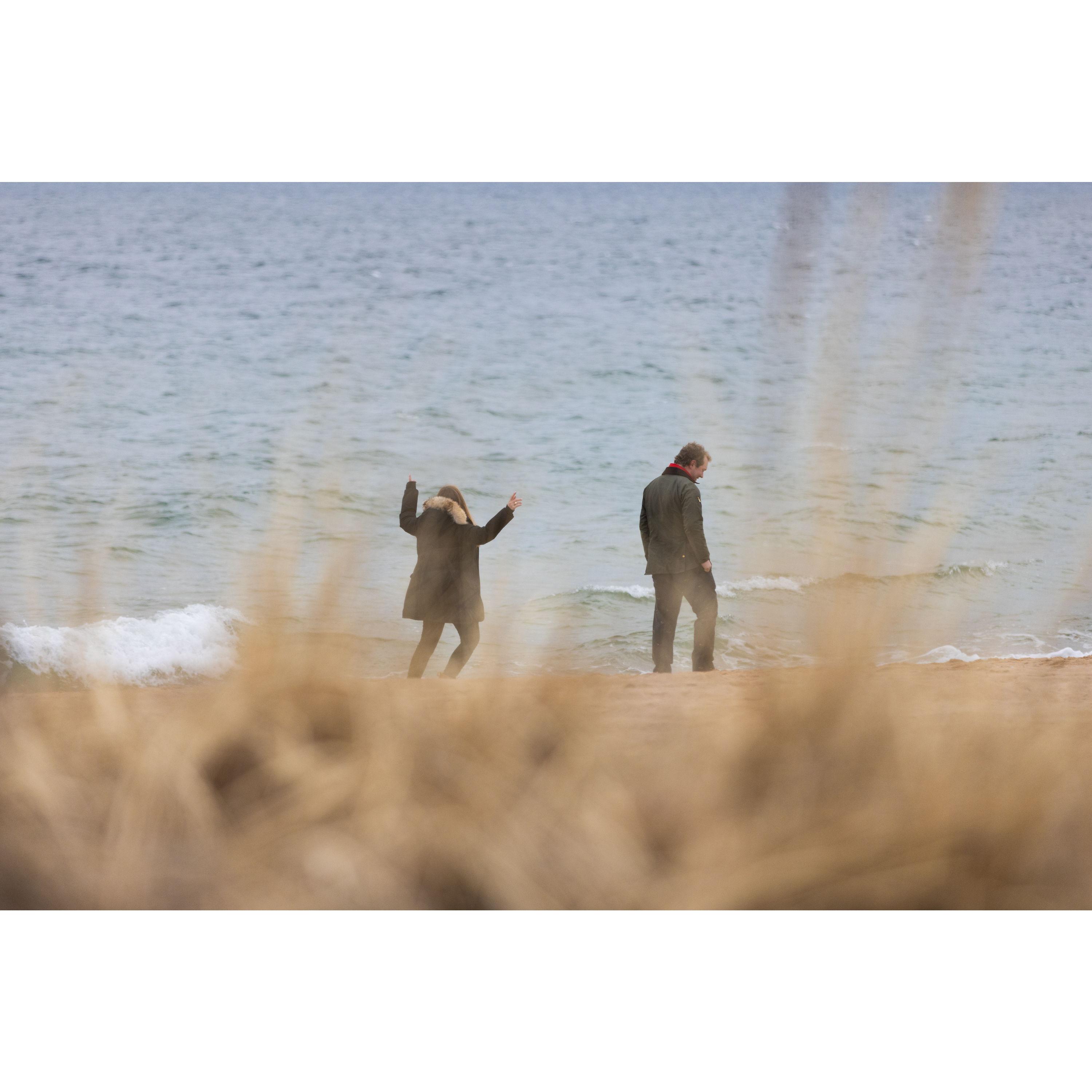 Katherine finding rocks before the proposal