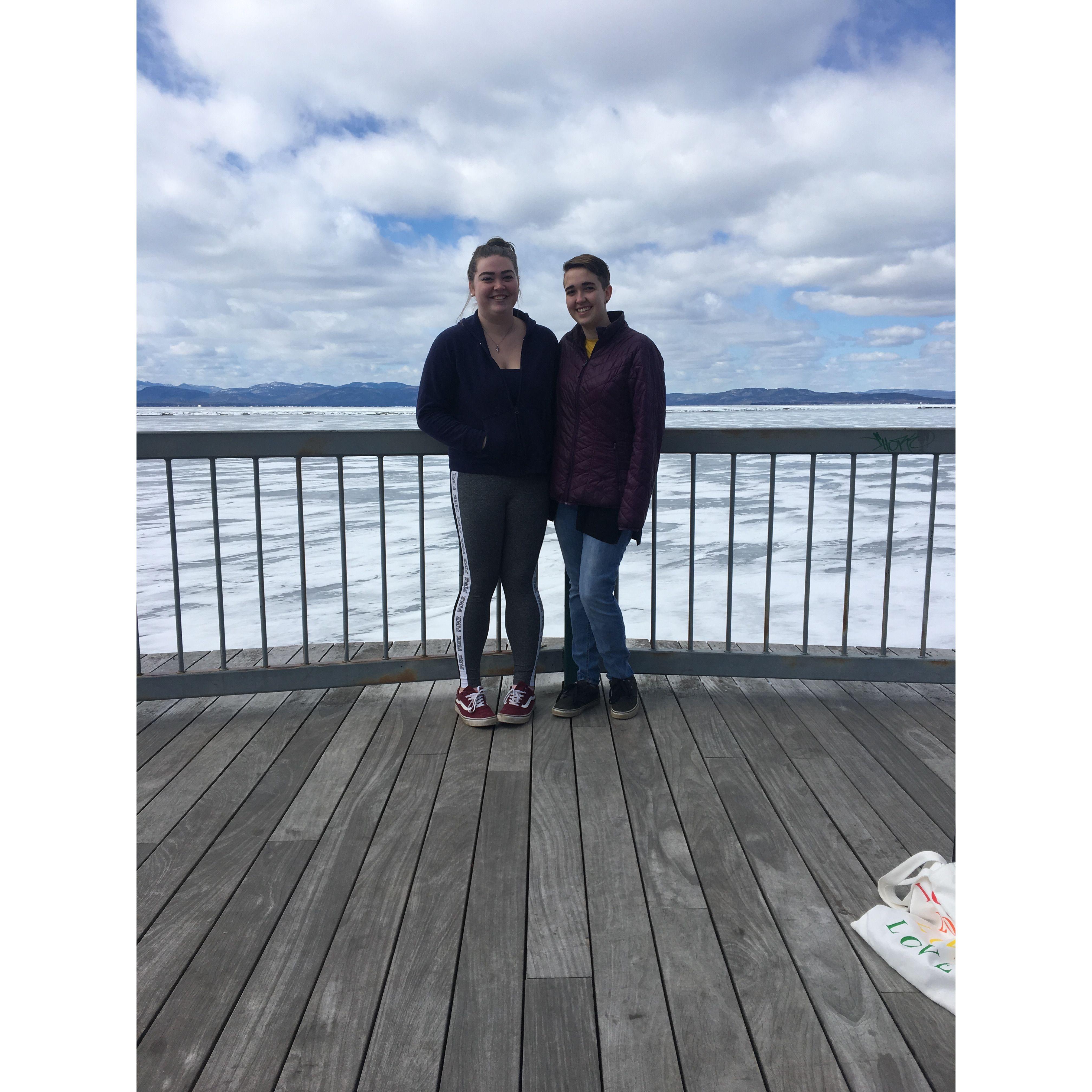 One month of dating, the day after they first said "I love you". Lake Champlain, March 2019