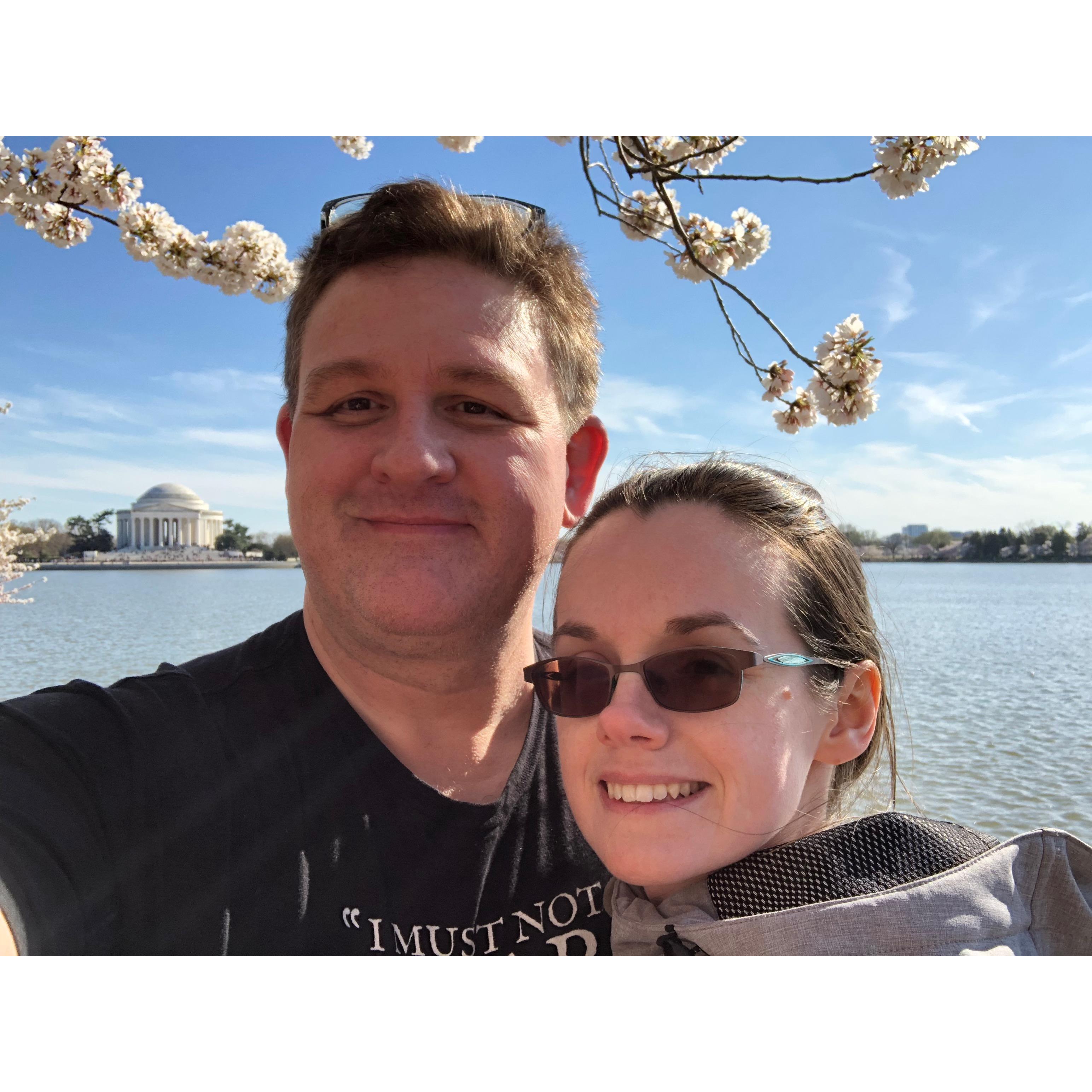 On The Mall in Washington DC when the cherry blossoms are out