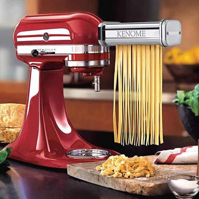 3-Piece Pasta Roller & Cutter Attachment Set for KitchenAid Stand Mixers Included Pasta Sheet Roller, Spaghetti Cutter, Fettuccine Cutter