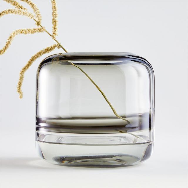 Daydream Black Swirl Small Glass Vase