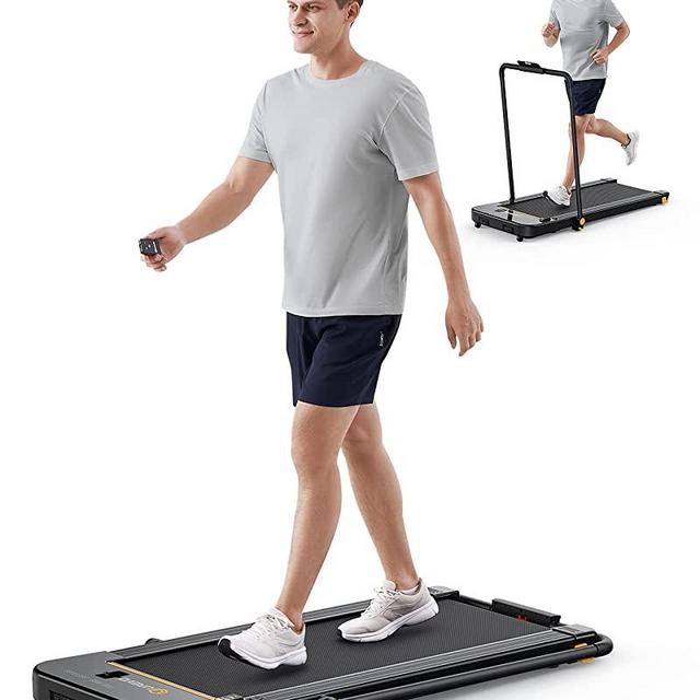 UREVO 2 in 1 Under Desk Treadmill, 2.5HP Folding Electric Treadmill Walking Jogging Machine for Home Office with Remote Control