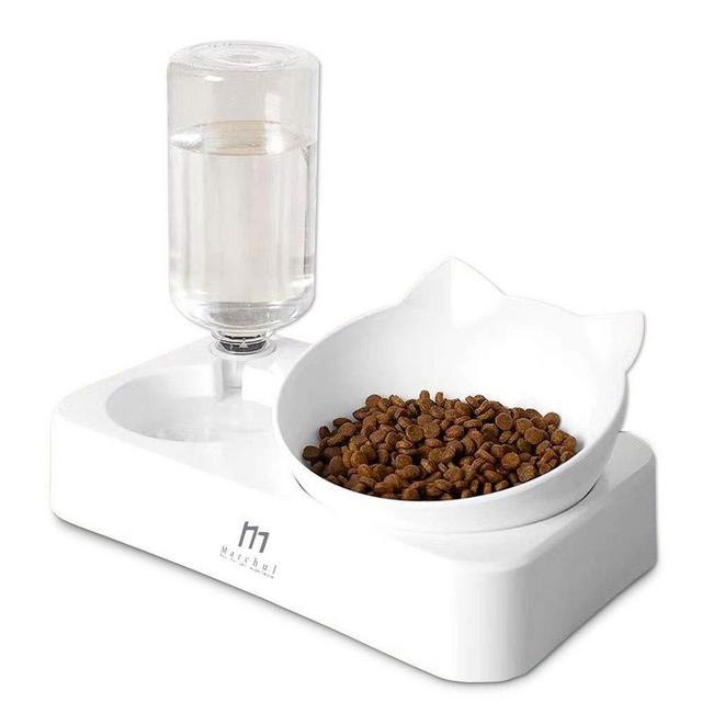 Marchul Gravity Water and Food Bowls Cat, Cat Dog Tilted Water and Food Bowl Set…