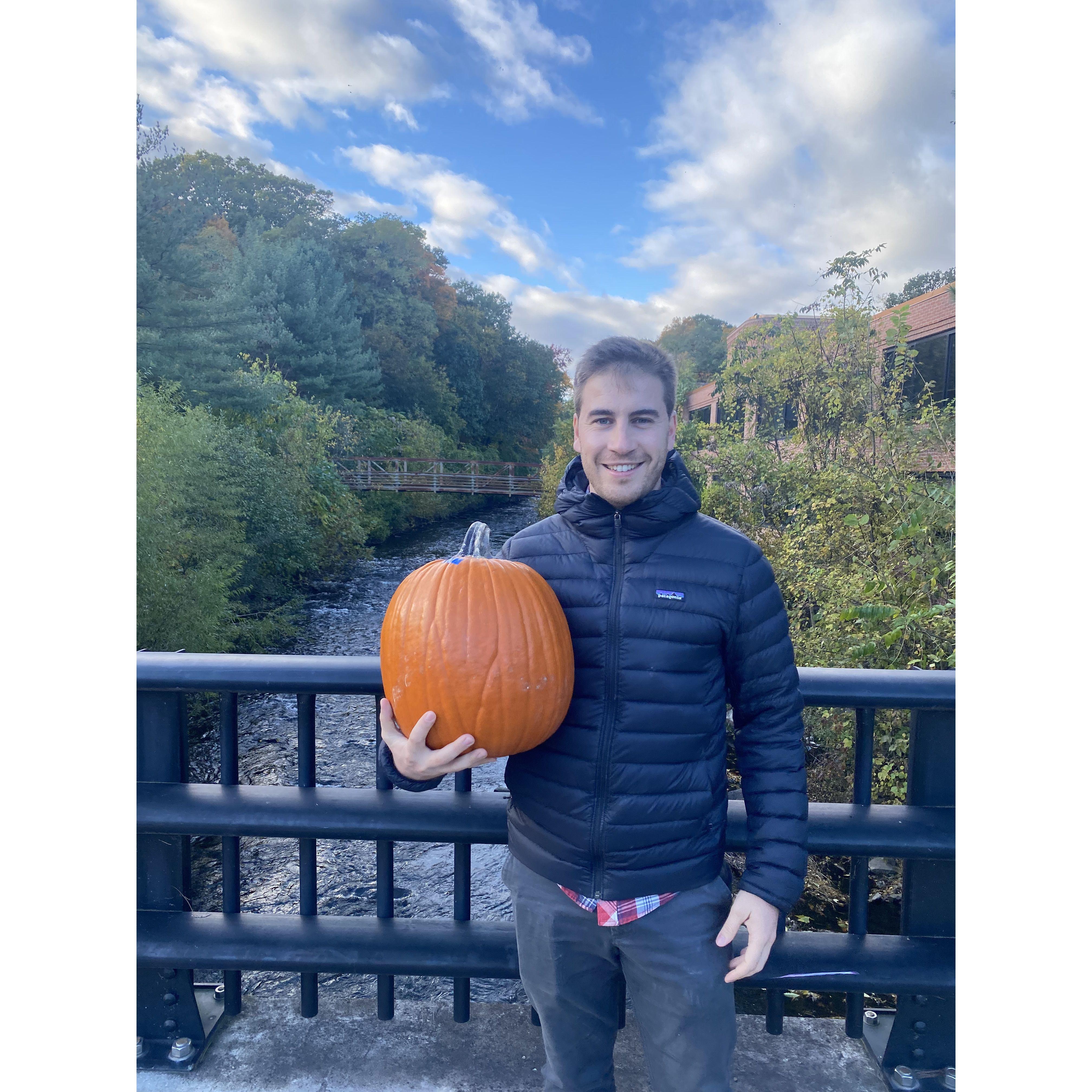 Pedro chose his first ever pumpkin