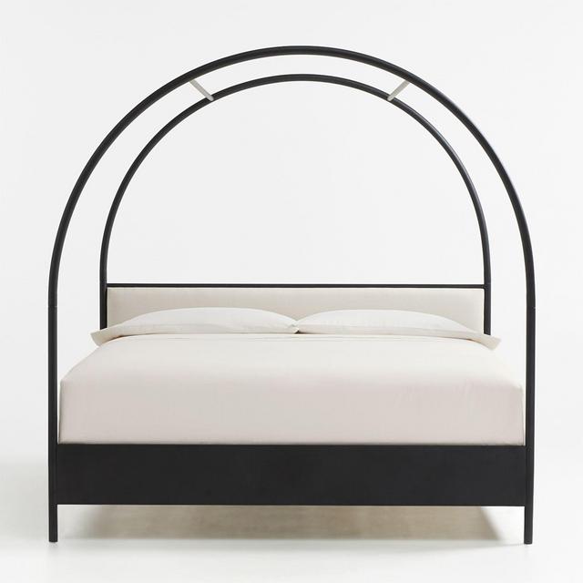 Canyon King Arched Canopy Bed with Upholstered Headboard