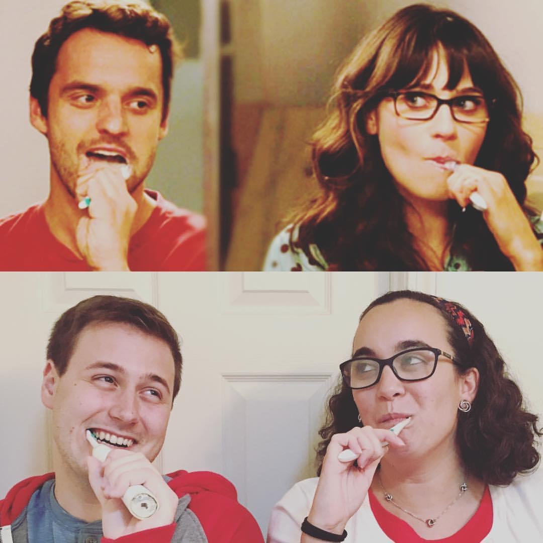 First Halloween we went as Jess and Nick from New Girl