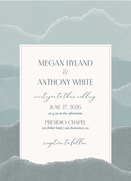Lysander Portrait | Soft Teal | Zola Wedding Invitations