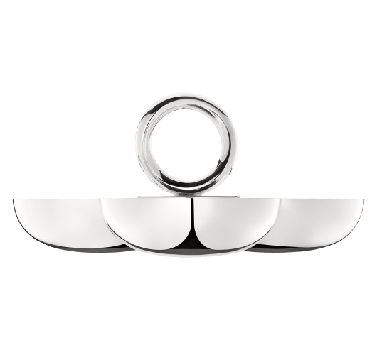Small Silver-Plated 3-Bowl Snack Dish Vertigo