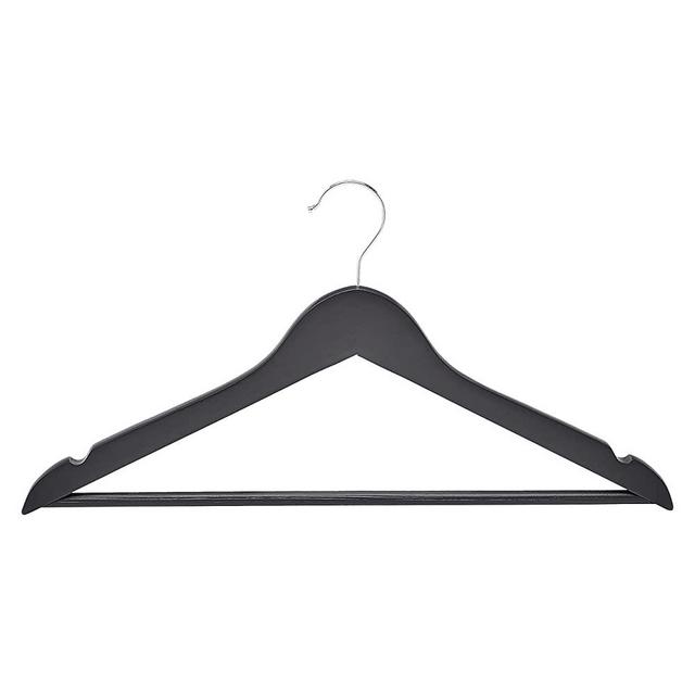 Amazon Basics Wood Suit Clothes Hangers - Black, 30-Pack