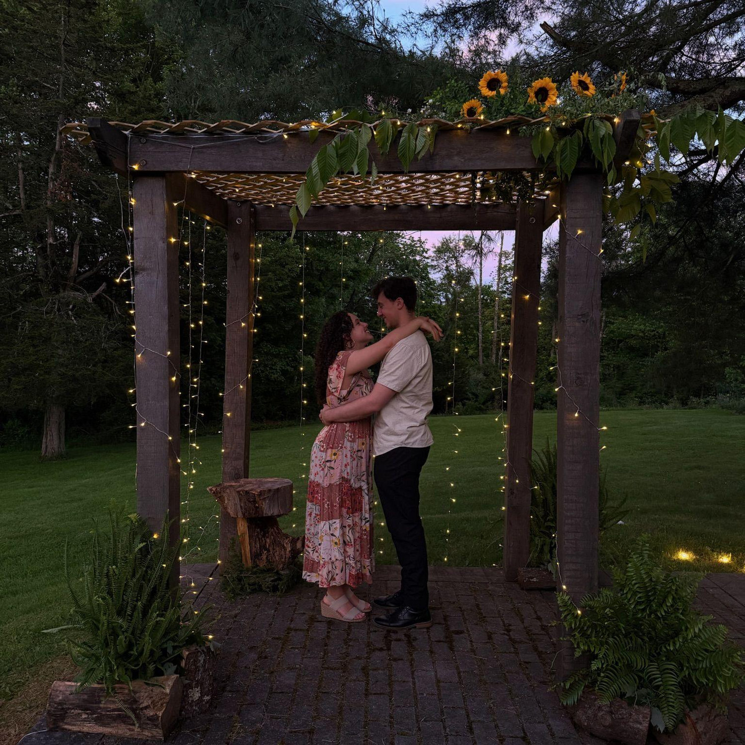 Taylor wanted to take pictures at the arbor I built her for our engagement- Austin
