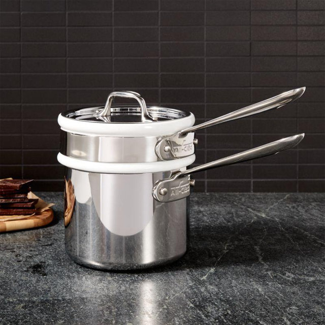 All-Clad © d3 Stainless Steel 2-Qt. Sauce Pan with Double Boiler and Lid
