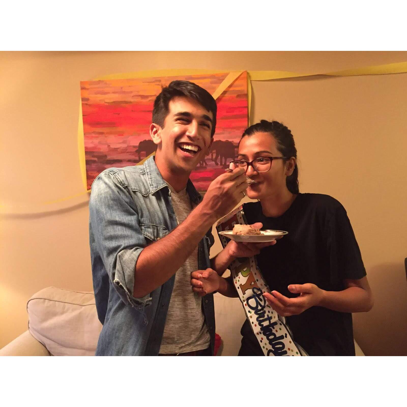 Mandatory cake feeding picture!